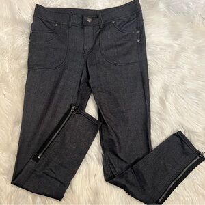Athleta Knit Denim Slim Trek Pants with Zippered Ankles